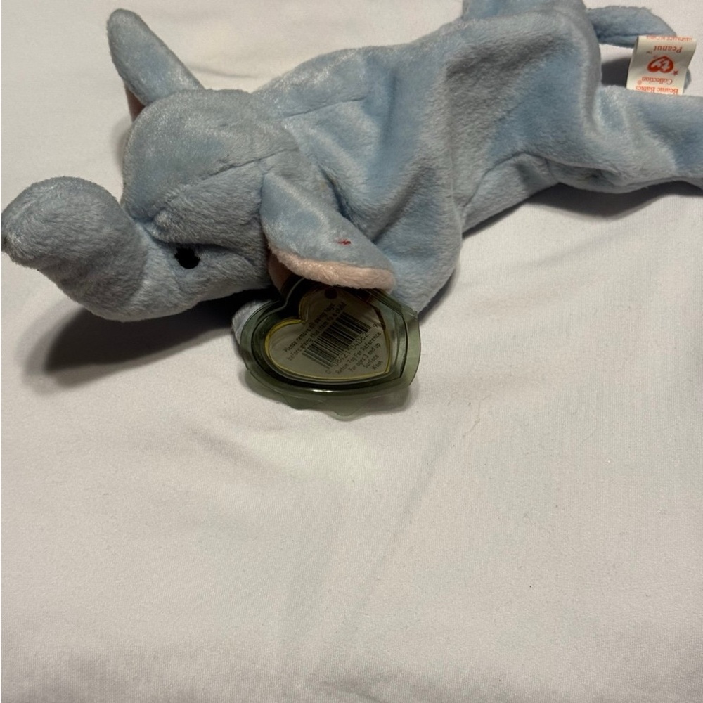 SALE❣️TY Beanie Baby - Peanut the Elephant - Light Blue - 1995 - Rare Style 4062